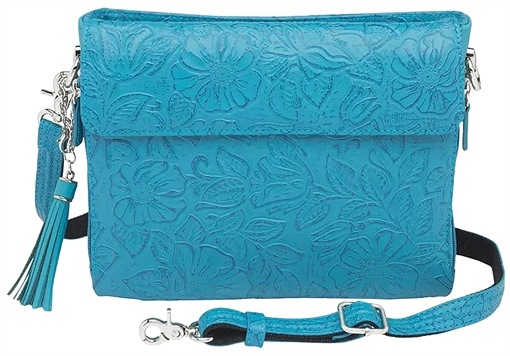 Picture of GTM GTM-22TLD/TBLUE CROSSBOY CLUTCH COWHIDE TURQ GTM22TLDTBLUE