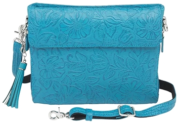 Picture of GTM GTM-22TLD/TBLUE CROSSBOY CLUTCH COWHIDE TURQ GTM22TLDTBLUE