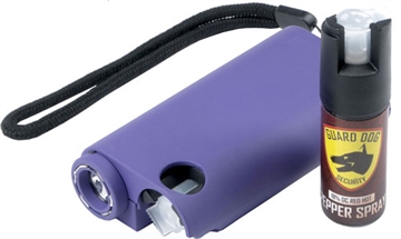 Picture of GUARD DOG OLYMPIAN 3-IN-1 PURP STUN GUN/LIGHT/PEPPER SPRAY SGPSTLGDOPR