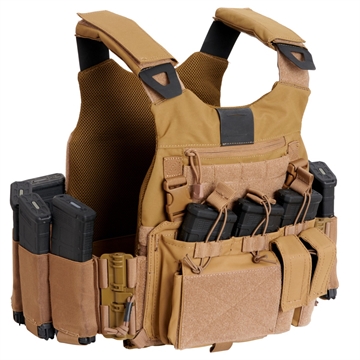 Picture of GUARD DOG BODY ARMOR TRACKR PRO PLATE CARRIER W/ FRONT PLACARD FDE ADJUSTABLE TRAKR-FDE-PRO