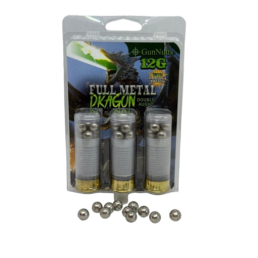 Picture of GunNutts Full Metal Dragon 00 With Dragon's Breath Shotshell Ammunition 12ga 2-3/4'' 00 Buck 6 plt 3/ct GN-12 GA DRAGON'S BREATH 00