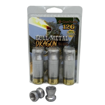 Picture of GunNutts Full Metal Dragon Slug With Dragon's Breath Shotshell Ammunition 12ga 2-3/4'' Slug 3/ct GN-12 GA DRAGON'S BREATH SLUG