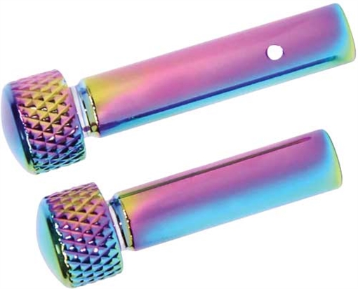 Picture of GUNTEC AR15 EXTENDED TAKEDOWN PIN SET RAINBOW PVD COATED TDPSETG2RPVD