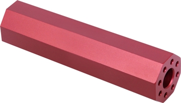 Picture of GUNTEC USA AR15 FAKE SUPPRESSOR 4.5" 1/2X28 THREADS RED 45FAKEAROCTORED