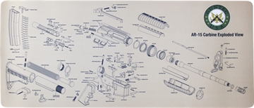 Picture of GUNTEC USA AR15 GUN MAT WITH LABELED PARTS 36"X15" GTMAT