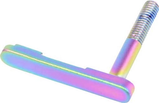 Picture of GUNTEC AR15 MAGAZINE CATCH LEVER MATTE RAINBOW PVD COATED GTMCLEVERMRPVD