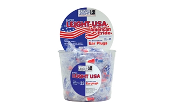 Picture of Howard Leight Super Leight Ear Plugs, Foam, NRR 33, Uncorded, Red/White/Blue, 100 Pair R-03113