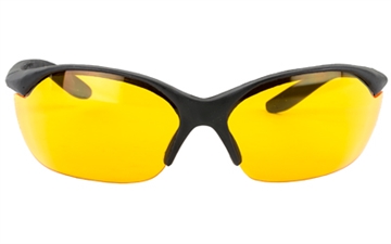 Picture of Howard Leight Uvex Vapor II Shooting Glasses Adult Orange Lens Anti-Fog Polycarbonate Black Frame R01537