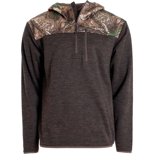 Picture of Habit Habit Men's 1/4 Zip Hooded Fleece Pullover M-Realtree APX / Turkish Coffee FJ10084-R-8-6-M-3Q6