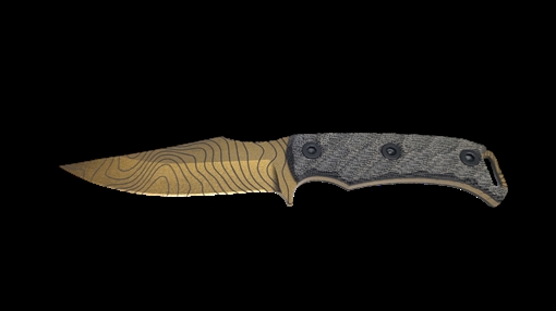Picture of HALF FACE BLADES TOSAHWI GOLD TOPO 4" BLADE, 8.1"OA, CPM S45VN STEEL, MICARTA GRIP TOS-GOLDTOPO