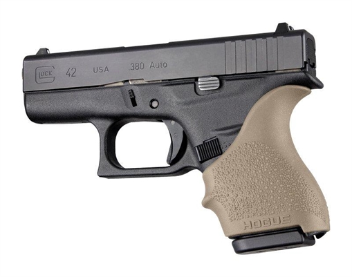 Picture of Hogue HandAll Beavertail Grip Sleeve Textured Flat Dark Earth Rubber for Glock 42, 43 18203
