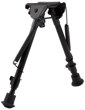 Picture of Harris Bipods LM1A2 Non-Swivel L Swivel Stud, 9-13", Black Steel/Aluminum, Notched Legs, Rubber Feet LM1A2 1A2-LM