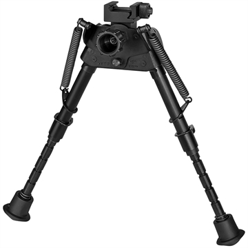 Picture of Harris Bipods S-BRMP Swivel BR Picatinny, 6-9", Black Steel/Aluminum, Notched Legs, Rubber Feet SBRMP