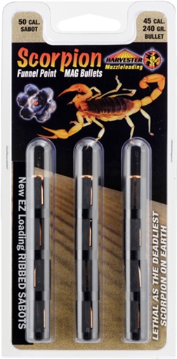 Picture of HARVESTER SCORPION 50 CAL 240GR .451 FUNNEL POINT 12PK H15024