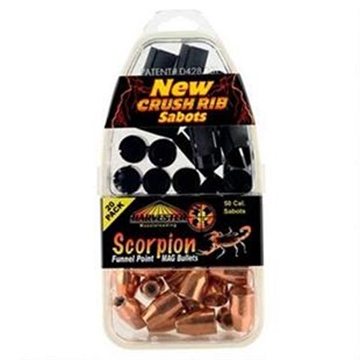 Picture of Harvester Muzzleloading Scorpion Funnel Point MAG Bullets 50 Cal. Sabot 260 gr .451 Funnel Point Mag Bullet 20/pk H65026