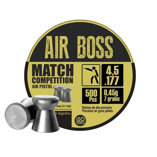 Picture of Hatsan Apolo Air Boss Match Competition Air Pistol Pellets .177/4.49mm/4.52mm Cal 7 gr 500/ct E30303
