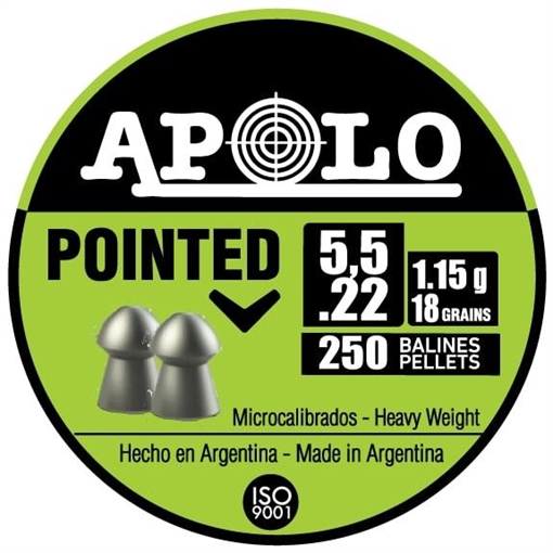Picture of Hatsan Apolo Pointed Air Rifle Pellets 22 Cal 18 gr 250/ct E19601