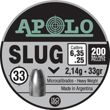Picture of Hatsan Apolo Slug Air Rifle Pellets .25 Cal 33 gr 200/ct E19303