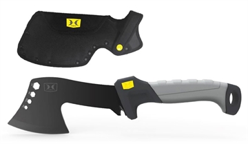 Picture of Hawk Hatchet 2.50" Stainless Steel Axe Style Blade w/Black TiNi Finish, Black/Gray GRN w/Rubber Overlay Handle, 9.46" Long HWKHATCH