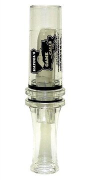 Picture of Haydel's Game Calls Big Barreled Open Call Single Reed Mallard Sounds Attracts Ducks Clear Plastic BC10