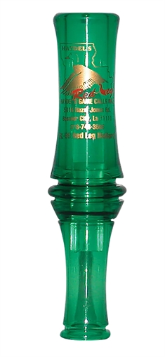 Picture of Haydel's Game Calls RL99 "Redleg" Mallard Open Call Double Reed Mallard Sounds Attracts Ducks Green Plastic RL99 RL-99