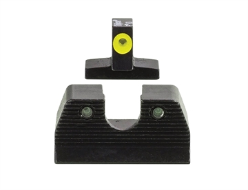 Picture of Trijicon HD XR Night Sight Set Green Tritium/Yellow Outline Front, Green Tritium Rear, Black Frame, Fits FN FNP/FNX 600890