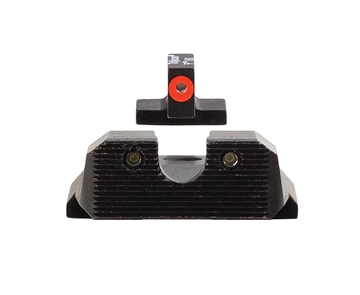 Picture of Trijicon HD XR Night Sight Set Green Tritium/Orange Outline Front, Green Tritium Rear, Black Frame Fits S&W M&P/M&P M2.0 600851