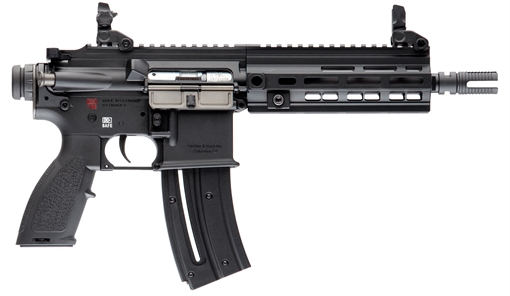 Picture of HK 416 22 LR 10+1 8.50" Black Steel Threaded Barrel, Black Aluminum Receiver w/M-LOK & Picatinny Rail, Black Polymer Grip w/Storage Compartment 81000404