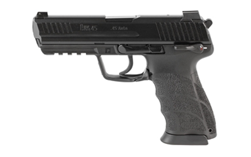 Picture of Heckler & Koch HK45, Semi-automatic, V1 DA/SA, Full Size, 45 ACP, 4.46" Barrel, Matte Finish, Black, Manual Safety, Front Night Sight, 10 Rounds, 2 Magazines 81001113