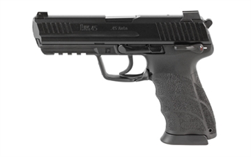 Picture of Heckler & Koch HK45, Semi-automatic, V1 DA/SA, Full Size, 45 ACP, 4.46" Barrel, Matte Finish, Black, Manual Safety, Front Night Sight, 10 Rounds, 2 Magazines 81001113