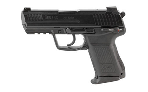 Picture of HK HK45C V1 Compact Frame 45 ACP 8+1 3.94" Black Polygonal Rifled Barrel, Black Serrated Steel Slide, Black Polymer Frame w/Picatinny Rail, Black Interchangeable Backstrap Grip, Ambidextrous 81001111