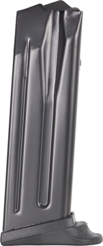 Picture of Heckler & Koch Magazine, 9MM, 13 Rounds, Fits P2000/USP9 Compact, with Finger Rest, Steel, Black, Red Follower 50259083
