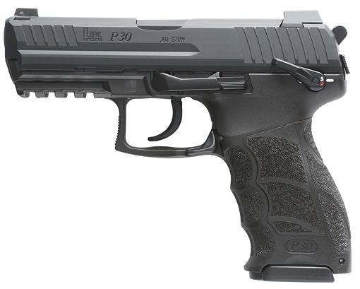 Picture of Heckler & Koch P30S, Semi-automatic, V3 DA/SA, Compact, 40 S&W, 3.85" Barrel, Matte Finish, Black, Front Night Sight, 13 Rounds, 2 Magazines 81001100