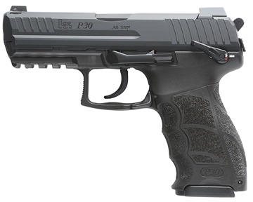Picture of Heckler & Koch P30S, Semi-automatic, V3 DA/SA, Compact, 40 S&W, 3.85" Barrel, Matte Finish, Black, Front Night Sight, 13 Rounds, 2 Magazines 81001100