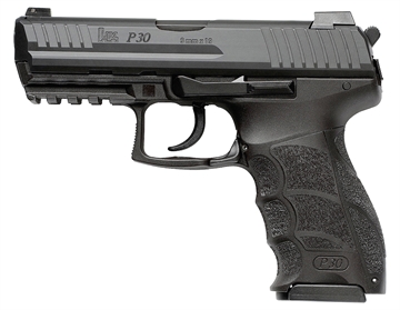 Picture of Heckler & Koch P30, Semi-automatic, V3 DA/SA, Full Size, 9MM, 3.85" Barrel, Matte Finish, Black, Front Night Sight, 2 Magazines, 10 Rounds 81001088