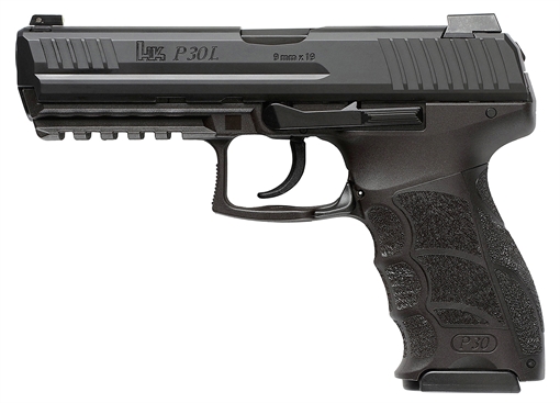 Picture of Heckler & Koch P30L, Semi-automatic, V1 LEM-DAO, Full Size, 9MM, 4.45" Barrel, Matte Finish, Black, Front Night Sight, 2 Magazines, 10 Rounds 81001091