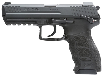Picture of Heckler & Koch P30L S, Semi-automatic, V3 DA/SA, Full Size, 9MM, 4.45" Barrel, Matte Finish, Black, Manual Safety, Front Night Sight, 2 Magazines (1)-20 Rounds and (1)-17 Rounds 81001097