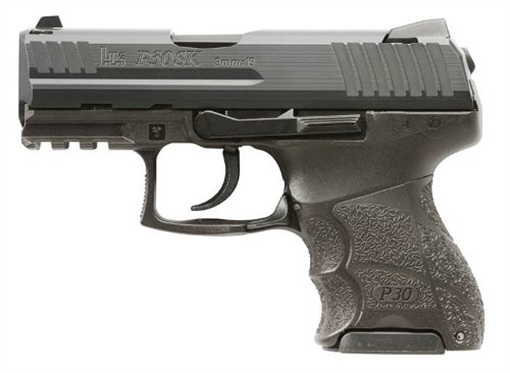 Picture of HK P30SK V1 LEM Sub-Compact Frame 9mm Luger 12+1/15+1 3.27" Black Steel Barre, Black Cerakote Steel Slide, Polymer Frame w/Picatinny Rail, Black Interchangeable Backstrap Grip, Ambidextrous 81001105