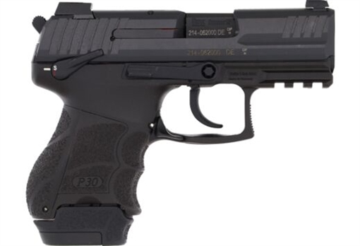 Picture of HK P30SK V3 Sub-Compact Frame 9mm Luger 10+1 3.27" Stainless Steel Barrel, Black Cerakote Serrated Steel Slide, Black Polymer Frame w/Picatinny Rail, Ambidextrous 81001110