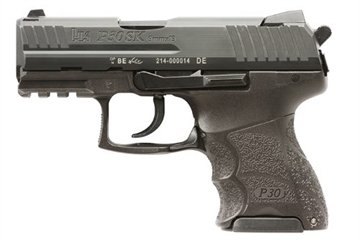 Picture of HK P30SK V3 Sub-Compact Frame 9mm Luger 10+1 3.27" Black Steel Barrel, Black Cerakote Serrated Steel Slide, Black Polymer Frame w/Picatinny Rail, Ambidextrous 81001108