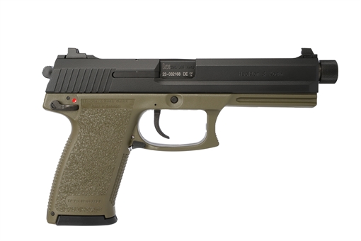 Picture of HK Mark 23 45 ACP 12+1 5.87" Black Threaded Barrel, Black Cerakote Serrated Steel Slide, OD Green Polymer Frame w/Accessory Rail, Textured Grip 81001074