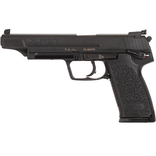 Picture of HK USP V1 Elite 45 ACP 10+1 6.02" Stainless Stainless Steel Barrel, Black Long/Serrated Steel Slide, Black Polymer Frame, Black Polymer Grip 81000368