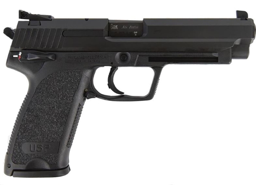 Picture of Heckler & Koch USP45, Expert, V1, Double Action/Single Action, Semi-automatic, Polymer Frame Pistol, Full Size, 45 ACP, 5.19" Barrel, Black, 3 Dot Sights, Manual Safety, Decocker, 10 Rounds, 2 Magazines 81000365