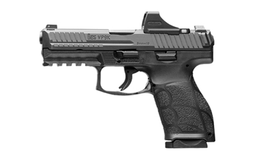 Picture of Heckler & Koch VP9A1 K, Semi-automatic, Striker Fired, Compact, 9MM, 4.09" Barrel, Matte Finish, Black, Black Front and Rear Sights, Optics Ready, Includes Holosun SCS, 2 Magazines, 15 Rounds 81001120