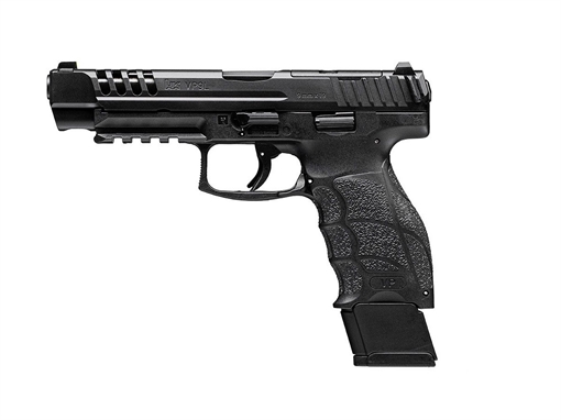 Picture of HK VP9L 9mm Luger 15+1 5" Black Polygonal Rifled Barrel, Long/Lightening Cuts/Optic Cut Steel Slide, Polymer Frame w/Picatinny Rail, Black Interchangeable Backstrap Grip 81001157