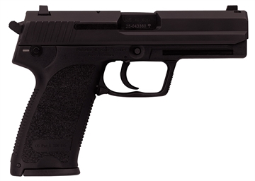 Picture of HK USP V7 LEM 45 ACP Caliber with 4.41" Barrel, 10+1 Capacity, Overall Black Finish, Serrated Trigger Guard Frame, Serrated Steel Slide, Polymer Grip & No Manual Safety Includes 2 Mags 81000328