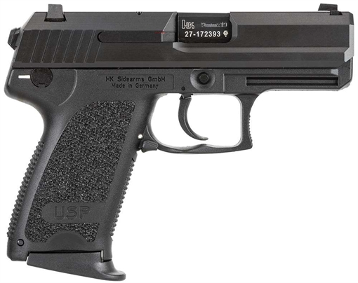 Picture of HK USP V7 LEM Compact 9mm Luger 13+1 3.58" Black Polygonal Rifled Barrel, Black Serrated Slide, Black Polymer Frame, Black Polymer Grip, Ambidextrous 81000333