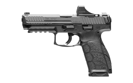 Picture of Heckler & Koch VP9A1 F, Semi-automatic, Striker Fired, Full Size, 9MM, 4.53" Barrel, Matte Finish, Black, Black Front and Rear Sights, Optics Ready, Includes Holosun SCS, 2 Magazines, 15 Rounds 81001124