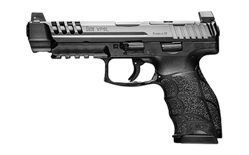 Picture of HK VP9L 9mm Luger 10+1 5" Black Polygonal Rifled Barrel, Long/Lightening Cuts/Optic Cut Steel Slide, Polymer Frame w/Picatinny Rail, Black Interchangeable Backstrap Grip 81001158