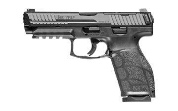 Picture of HK VP9A1 F Full Size Frame 9mm Luger 10+1 4.53" Black Steel Barrel, Optic Ready/Serrated Steel Slide, Black Polymer Frame w/Picatinny Rail, Interchangeable Backstrap Grip, Ambidextrous 81001066
